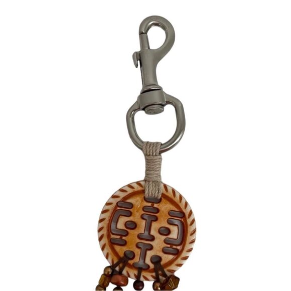 Southwestern Colorful Bead Bag Charm Key Clip Aztec Tribal Bohemian Hand Crafted - Picture 3 of 6